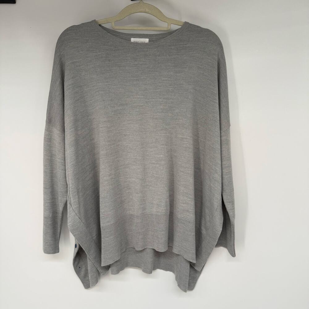 Mer Sea Amour Sweater Women's One Size Fits All Gray Heart Appliqué Dolman